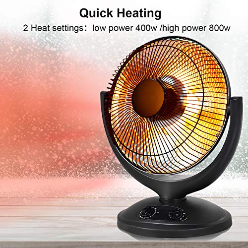 Tangkula Oscillating Dish Heater, Electric Parabolic Radiant Space