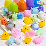 JOYIN 24 PCS Easter Eggs with Animal Mochi Squishy