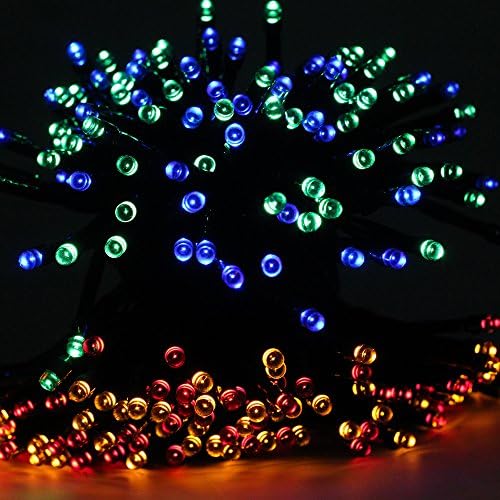 YOHOKO Solar String Lights Outdoor LED Sensor Waterproof RGB 71.85 ft Fairy Indoor Holiday Garden Party Patio Lawn Driveway (200 Heads, Multi-Color)