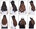 Cap wig Hair Extensions with Hat One Piece 24″Long Synthetic Hairpiece Ponytail Hair Accessories for Women Ladies Girls Dark Blackthumb 2