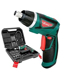 LANNERET - Destornillador inalámbrico de 7,2 V, mango giratorio recargable y 48 accesorios