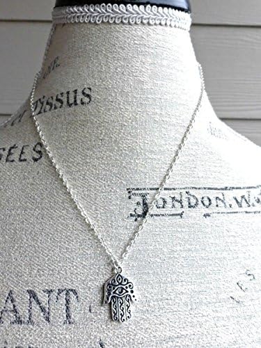 Hands. Hamsa Hand Charm necklace. Yoga, Boho, Bohemian. Handmade jewelry, jewellery. Silver plated chain or Sterling silver chain .925 stamped chain choice.