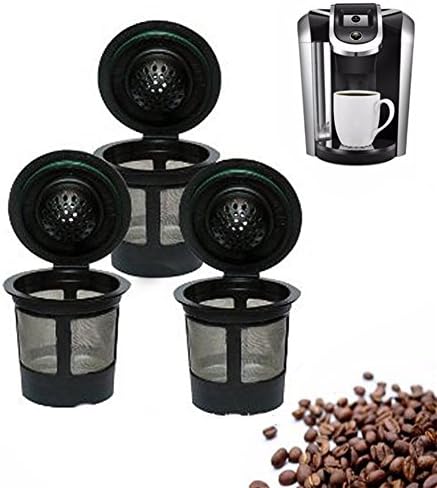 Coffee Filter Cup, Ragdoll50 Black Single Cup Filter Pod Coffee Stainless Mesh Funnel Filter Coffee Maker Set of 3