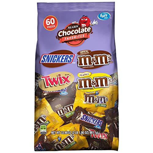 Snickers M&Ms & Twix Fun Size Bulk Easter Candy Variety Mix 339Ounce 60 Pieces
