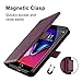 iPhone 8 Plus 7 Plus 6 Plus case ZOVER Genuine Leather Wallet Case with RFID Blocking Kickstand Feature Card Bison Fone Slots ID Holders and Magnetic Clasps Gift Box Wine Red (Undetachable Version)