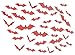 OliaDesign Redbat Halloween Party 36 Pieces/Pack Red PVC 3D Decorative Bats Butterfly Decal Wall Sticker