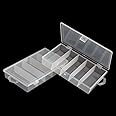 2-Pack Clear Plastic Storage Boxes - 5 Compartment Organizer For Fishing Tackle & Jewelry Making, 7x4.3x1.2 Inch