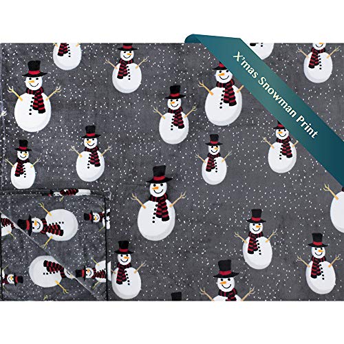 PAVILIA Christmas Snowman Throw Blanket Grey Christmas Fleece Blanket Soft, Plush, Warm