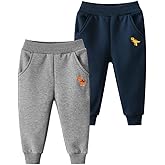 GFQLONG Toddler Boys 3 Pack Cotton Active Jogger Pants,Kids Cartoon Sweatpants Casual Lounging Bottoms