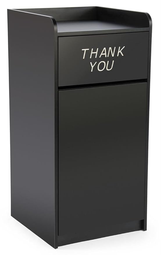 Displays2go 36 Gallon Restaurant Fast Food Trash Bin Receptacle with