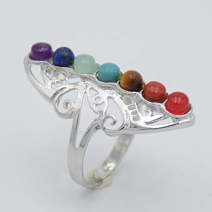 Khjh Offener Ring Fur Frauen Vintage 7 Chakra Stein Perle Fingerringe Mode Klassiker Charme Elegant Personalisieren Einstellbar Fur Frauen Manner Schmuck Geschenk Amazon De Sport Freizeit