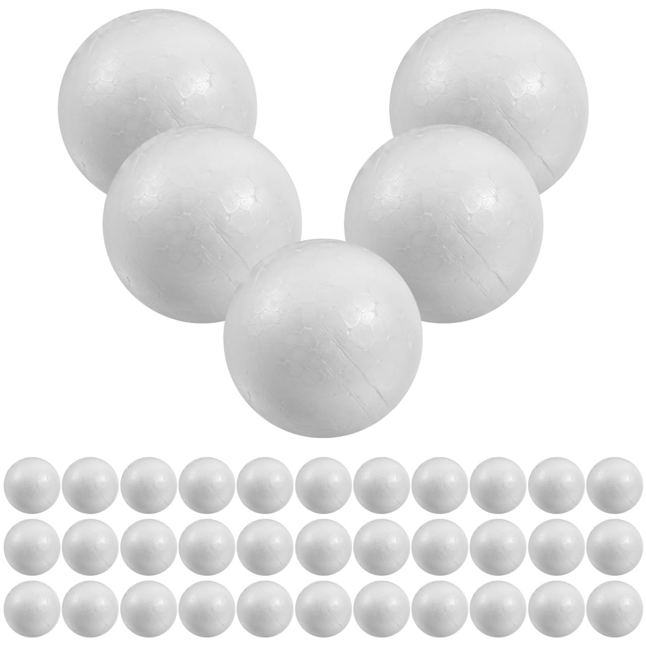 Healifty 50Pcs Polystyrene Craft Balls 50Mm Foam Spheres for DIY Art Projects Wedding Christmas Decorations Solid White Balls
