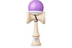 KROM - Kendama Toy POP LOL Lavender - High Wood Quality - Extra Strong - for Beginner and Pro - Gift Pack : Extra String + Stickers