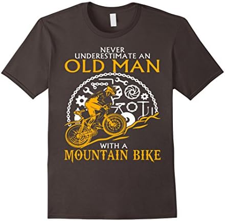 Men's Never Underestimate an Old Man with a Mountain Bike T-Shirt XL Asphalt