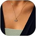 Ieftop Evil Eye Necklace for Women, 14K Gold Plated Delicate Jewelry Evil Eye Necklace Blue White CZ Diamond Eye Pendant Necklace Cute Boho Tiny Evil Eye Lucky Protection Jewelry Gift for Women