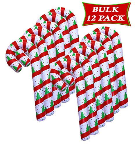SNInc. Inflatable Candy Cane Christmas Party Decorations, Christmas Candy Cane Lawn Decorations, Bulk Pack 12 Jumbo Inflatable 44" Candy Canes, Holiday - Thumbnail 4