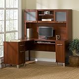 Bush Furniture Somerset L Shaped Desk with Hutch, 60
