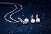 OneSight Sterling Silver Freshwater Cultured Pearl Drop Earrings Necklace Set for Women (White Pearl Earrings Necklace Sets Short)