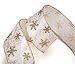 ARCCI Christmas Wired Edge Ribbon, Holiday Party Assorted Organza Swirl Sealing Sheer Glitter Gift Wrapping - 36 Yards (6 Rolls x 6yd) 2.5 Inch - Gold/White