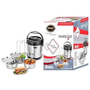 Sorabh MG-4 Stainless Steel Marigold Set for Home, Office & Picnic