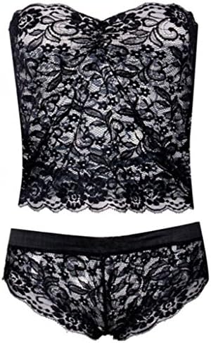 Levance Women Sexy Lace Crop Top Underwear Lingerie Set Babydoll Bodysuit Sleepwear