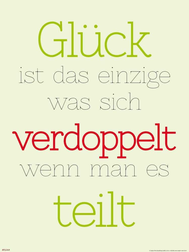 Motivational Glück ist das einzige 60x80 + 1 ÜPoster der Grösse