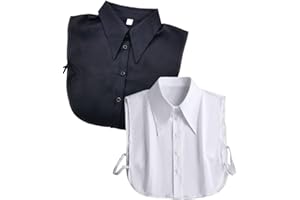 Double Plus Open Fake Collar Detachable Dickey Collar Blouse Half Shirts Faux False Collar Inserts Tops for Women Girls