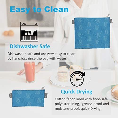 Reusable Sandwich Bags Snack Bags Set of 5 Pack, Dishwasher Safe