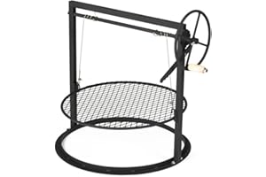 TITAN GREAT OUTDOORS Ash & Ember Santa Maria Style Adjustable Cooking Grate Attachment, Fits 24" Kettle-Style Grills, Open Flame Campfire Cooking Grate, Outdoor Grill Cooking Accessories
