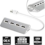 CY High Speed 4 Ports USB 3.0 Hub Portable Aluminum Hub for Apple Macbook Air PC Laptop
