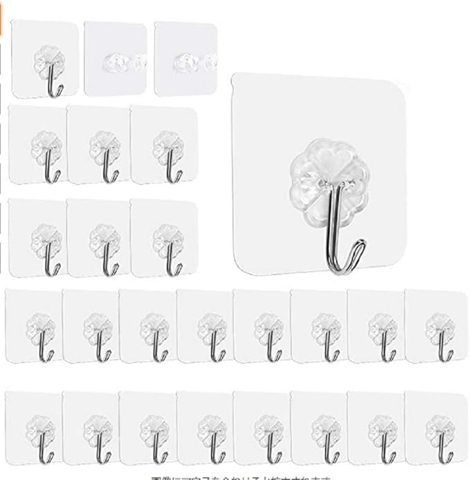 Amazon Co Jp 壁掛け フック 粘着 タイプ 21個セット 穴をあけずに取り付け可能ですので壁を傷つけません 壁掛けフック 粘着 フック 壁フック 耐荷重２０kg かけまくり フック ニンジャピン 強力フック １２０ 動くスイングフックで 天井に貼り