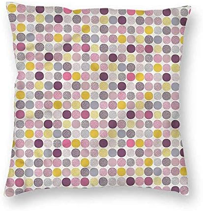 Abstract Throw Pillow Covers Pale Backdrop Circles Dots for Home Sofa Bedding 20x20 Inch