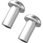 ALLCLEAN 3/16" Diameter X 3/8" Length Solid Aluminum Brazier Head Rivets,Aluminum Boat Rivets,Round/Dome Head Rivet,Pack of 150