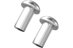 ALLCLEAN 3/16" Diameter X 3/8" Length Solid Aluminum Brazier Head Rivets,Aluminum Boat Rivets,Round/Dome Head Rivet,Pack of 150