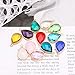 12Pcs Teardrops Crystal Pendants, Crystal Glass Stone Pendants Charms for Necklace Jewelry Making