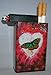 Cigarette Case Red Butterfly with Built on Lighter Holder