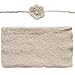 FEESHOW Baby Crochet Knit Mohair Wrap Cloth with Headdress Flower Photography Prop, Beige, One Size