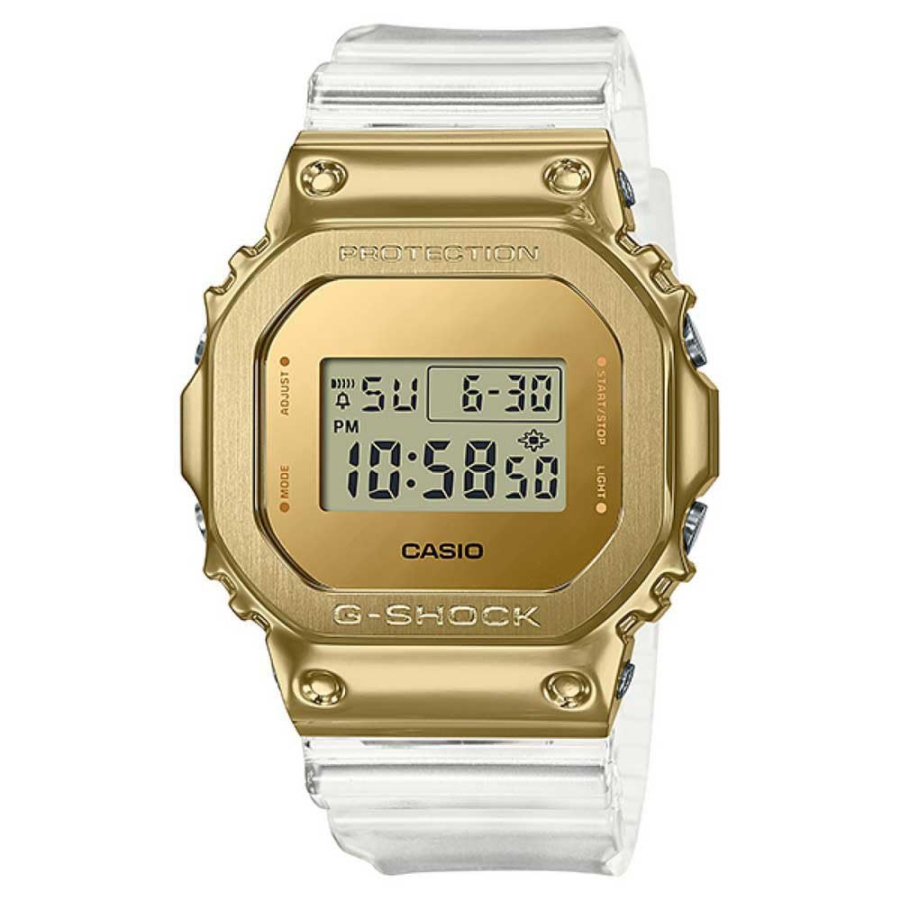 Casio Gents 50.00mm Quartz Watch with Gold Digital dial and White Plastic/Resin Strap Strap GM-5600SG-9ER