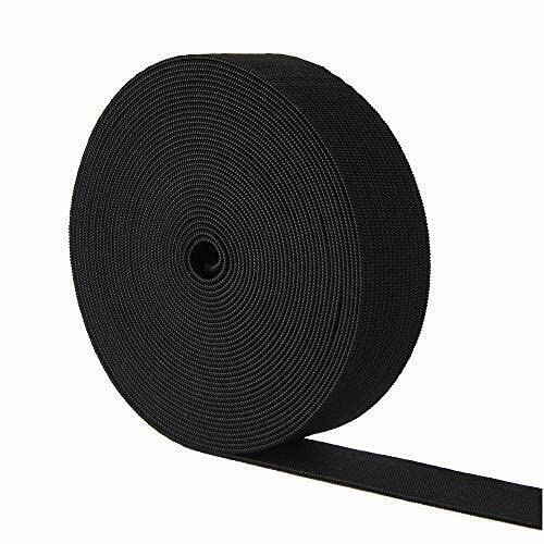 Flat Elastic Band Black & White Sewing Crafts DIY Stretch (2 Inch - 5 Meters, Black)