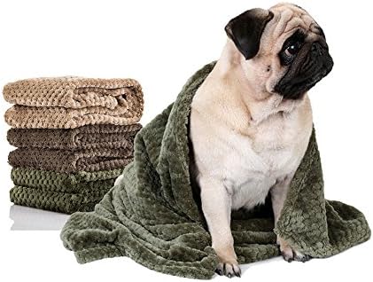 Pet Blankets, Fleece Dog Cat Blankets, Lightweight and Soft Sleep Mat for Puppy Cats Rabbit Dogs or Baby (Green)