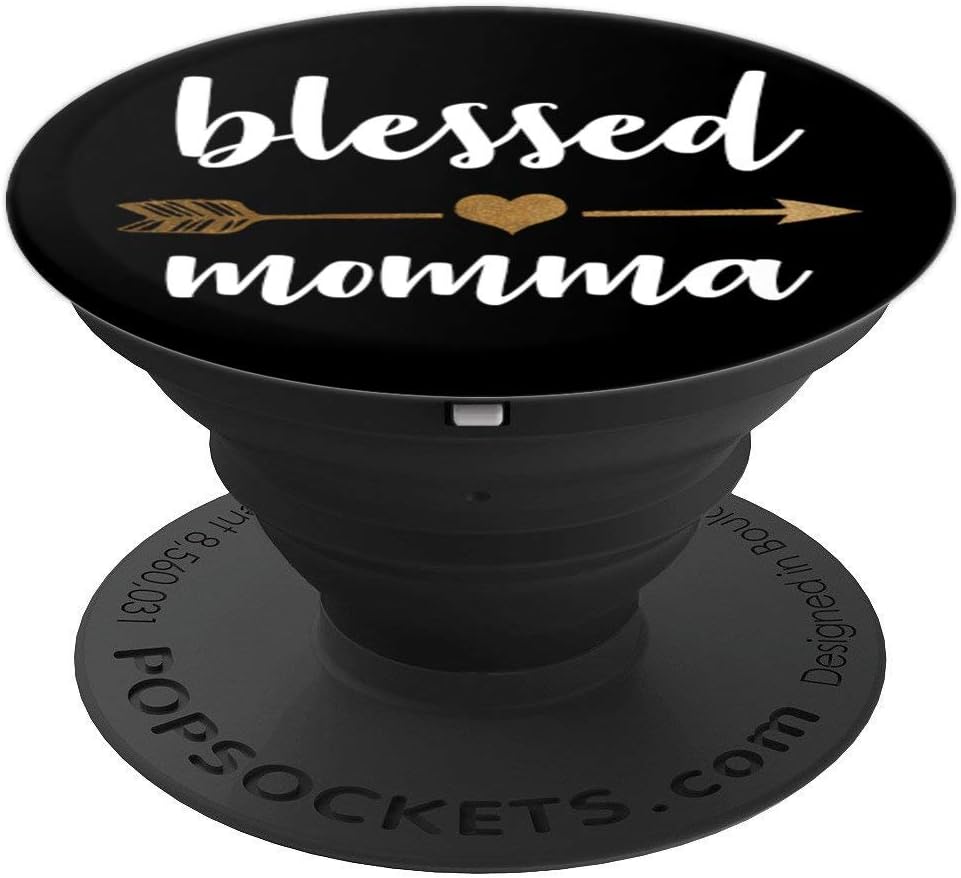 Mom - "Blessed Momma" - Mom Life - Design Series PopSockets Grip and Stand for Phones and Tablets