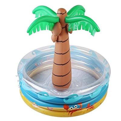 BESTOMZ Inflatable Palm Tree Cooler 35â€³ Width 11.5" Deep with Drain Plug Inflatable Serving Bar