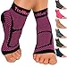 TechWare Pro Ankle Brace Compression Sleeve - Relieves Achilles Tendonitis, Joint Pain. Plantar Fasciitis Foot Sock with Arch Support Reduces Swelling & Heel Spur Pain. (Black/Pink, L/XL)