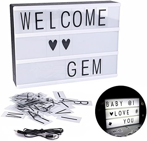 Novelty Light 3 Line Text Box Lamp Letter Changeable Message Sign Creative Idea Gift DIY Gadget Decoration Suitable for Home, Bed room, Parties, Counter Store, Office Desk, Hotel front door etc.