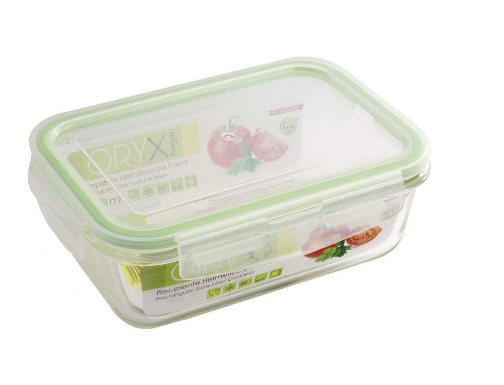 ORYX 5024015 Airtight Container, Glass 1200 ml, 20.4 x 15.4 x 7 (H) cm