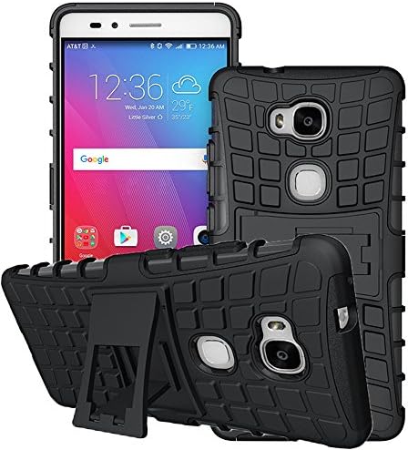 Honor 5X case with Screen Protector,ilovecase Hybrid Dual Layer Armor Protective Case Cover with kickstand for Huawei Honor 5X [Shockproof Case](black)