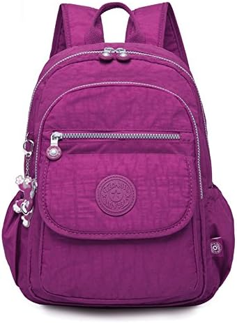 Mini Classic Backpack Nylon Travel Daypack Junior School Bagpack Waterproof (Purple Red)