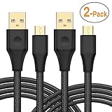 PS4 Controller Charging Cable, 2 Pcs /10 ft BEBONCOOL Micro USB Sync Charging Cord for Sony Playstation 4/ PS4 Slim/Pro / Xbox One S/X Controller, and Micro USB Device (Upgrade Version)