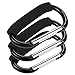 Set of 3 Stroller Hooks - Aluminum Carabiner Stroller Clips for Baby Strollers, Black - 5.5 x 3.2 x 0.3 Inches