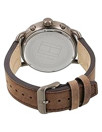 Tommy Hilfiger 1791425 - Reloj cronógrafo de cuarzo para hombre, correa de piel marrón, esfera negra
